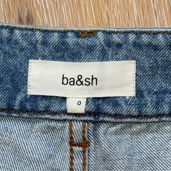 Retro ba&sh Jeans Apolo High Waisted Straight Leg Two-Tone Denim 100% Cotton - Picture 12 of 14